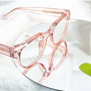 Square Blue Light Blocking Glasses Anti Glare Computer Pink Frame Eyeglasses